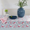 Block Print Tablecloth - Cherry and Blue - RhoolTableclothsRozablueBlock Print Tablecloth - Cherry and Blue