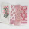 Block Printed Napkins - Cherry Lotus - RhoolNapkinRozablueBlock Printed Napkins - Cherry Lotus