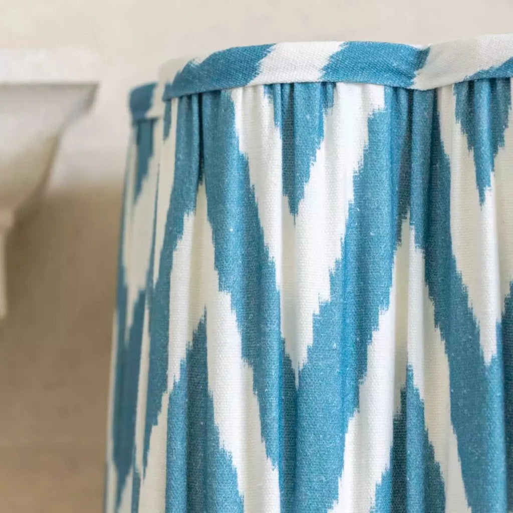 Blue Scalloped Ikat Lampshade - RhoolLamp ShadesRhoolBlue Scalloped Ikat Lampshade