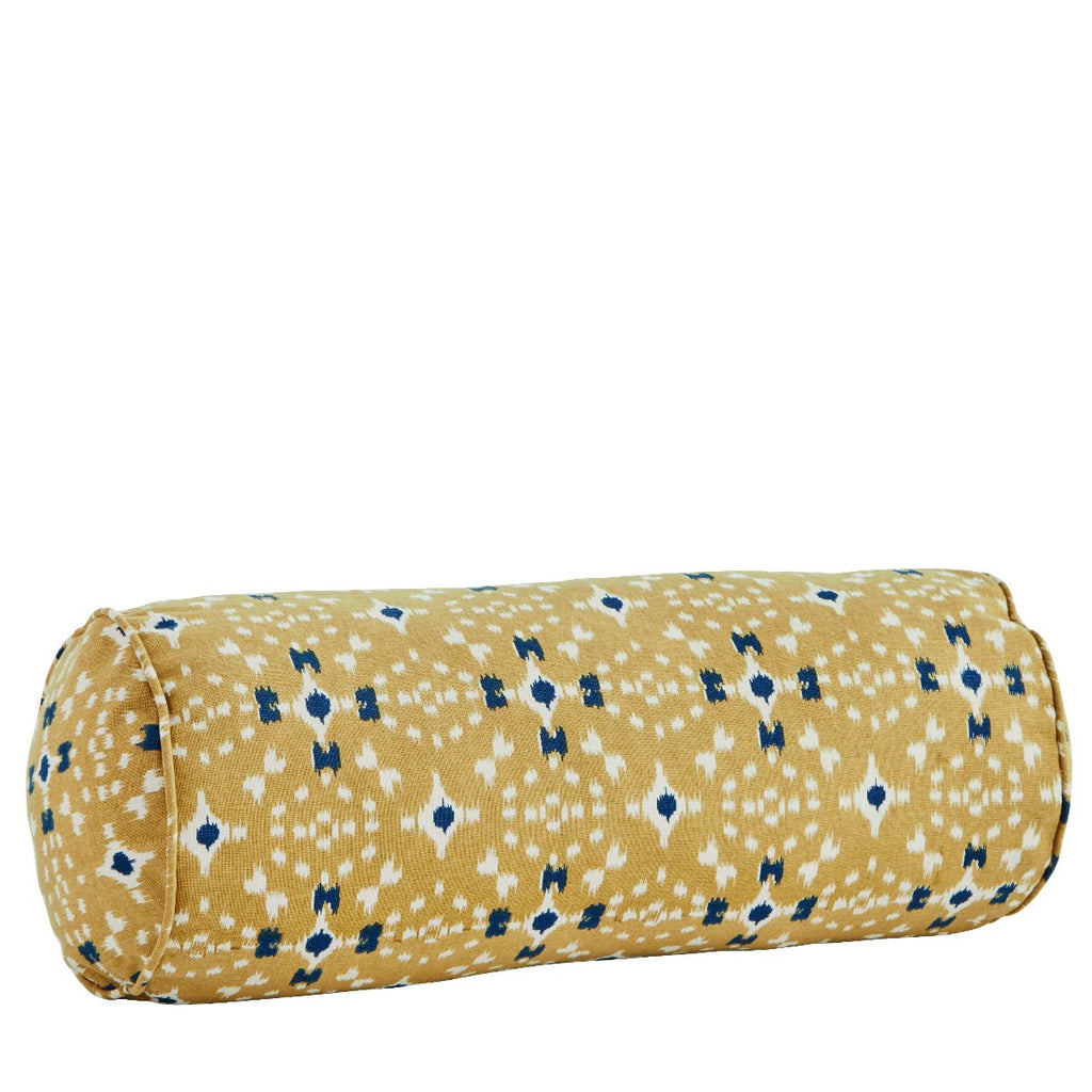 Bolster Cushion - Mustard, off white, dark blue - RhoolCushionMadam StoltzBolster Cushion - Mustard, off white, dark blue