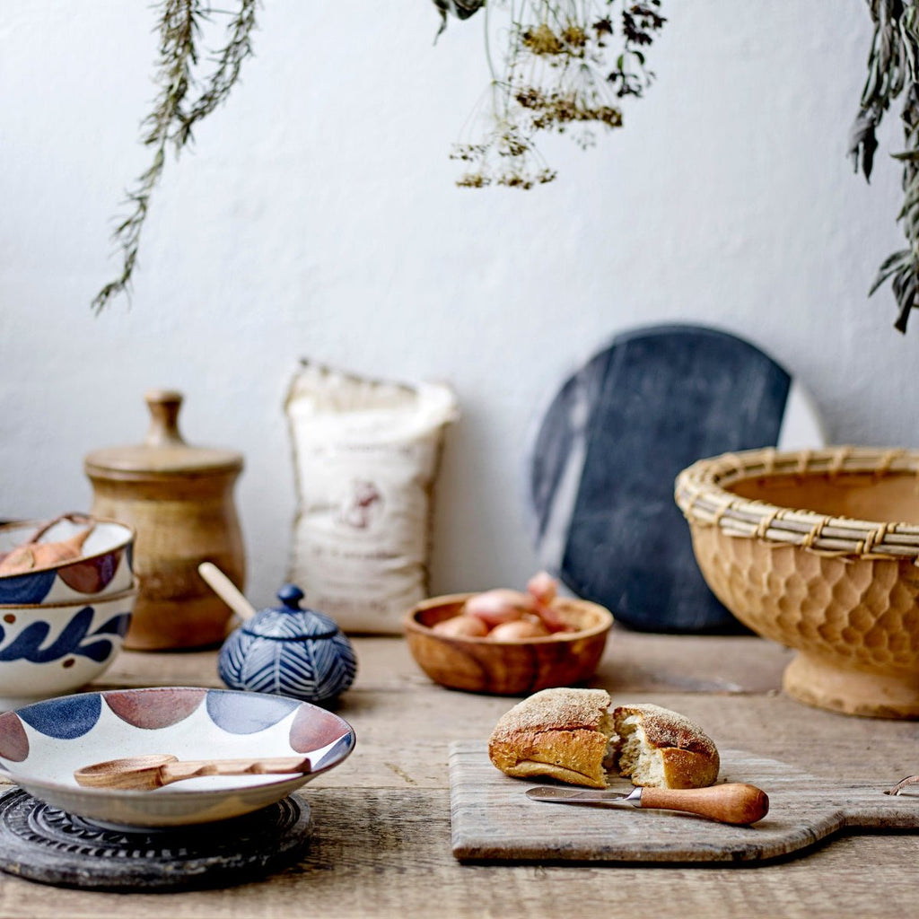 Camellia Blue and Brown Deep Porcelain Bowl - RhoolBowlBloomingvilleCamellia Blue and Brown Deep Porcelain Bowl