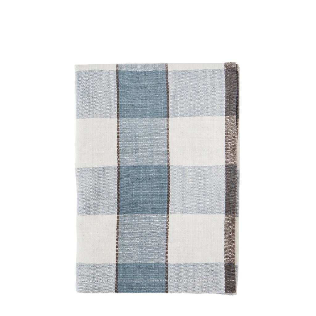 Checked Tea Towel - Dusty Blue - RhoolTea TowelsMadam StoltzChecked Tea Towel - Dusty Blue