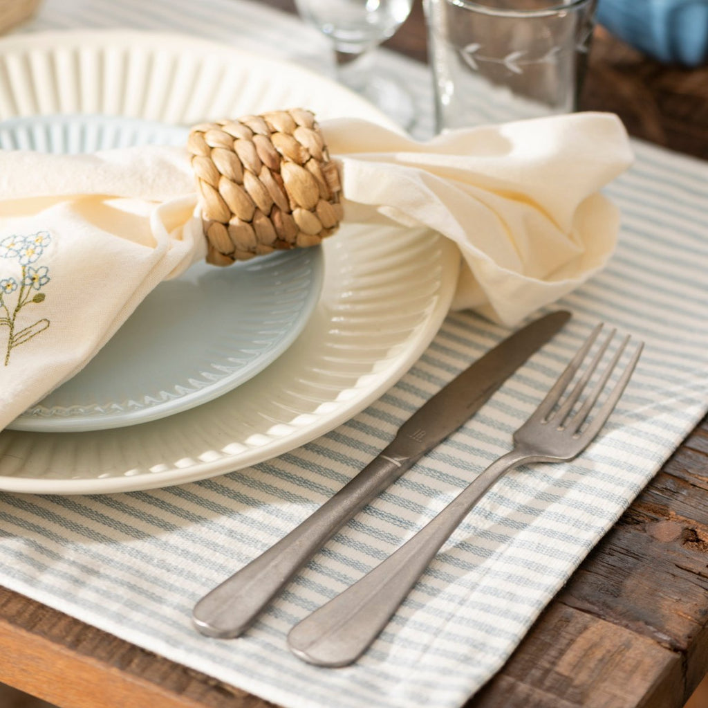 Cotton Placemat - Blue Stripe - RhoolPlacematIB LaursenCotton Placemat - Blue Stripe