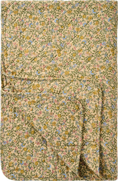 Cotton Quilt - Blue, Yellow, Pink Flowers - RhoolQuiltIB LaursenCotton Quilt - Blue, Yellow, Pink Flowers