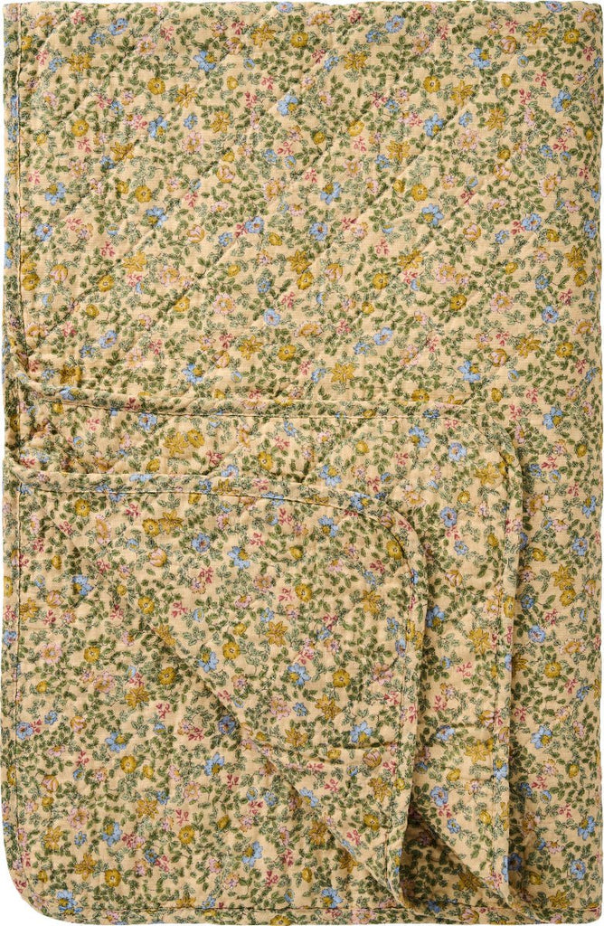 Cotton Quilt - Blue, Yellow, Pink Flowers - RhoolQuiltIB LaursenCotton Quilt - Blue, Yellow, Pink Flowers