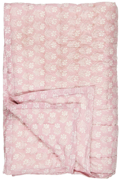 Cotton Quilt - Rose Malva Flowers - RhoolQuiltIB LaursenCotton Quilt - Rose Malva Flowers