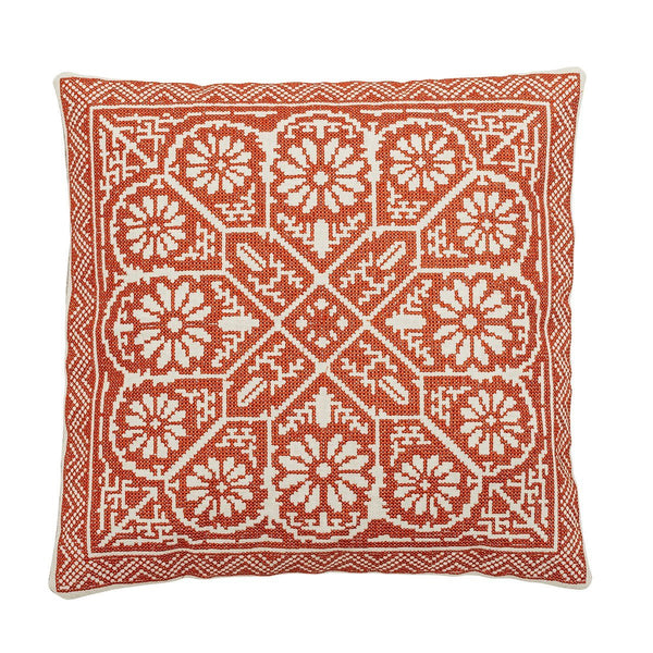 Embroidered Square Cushion - Red - RhoolCushionBloomingvilleEmbroidered Square Cushion - Red