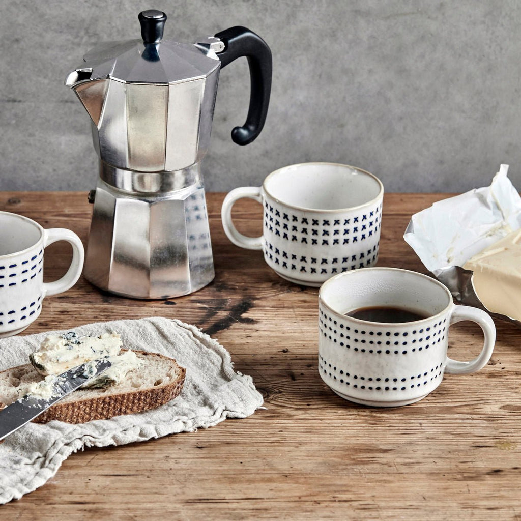 Gift Set of Three Blue and Off White Mugs - RhoolTablewareHouse DoctorGift Set of Three Blue and Off White Mugs