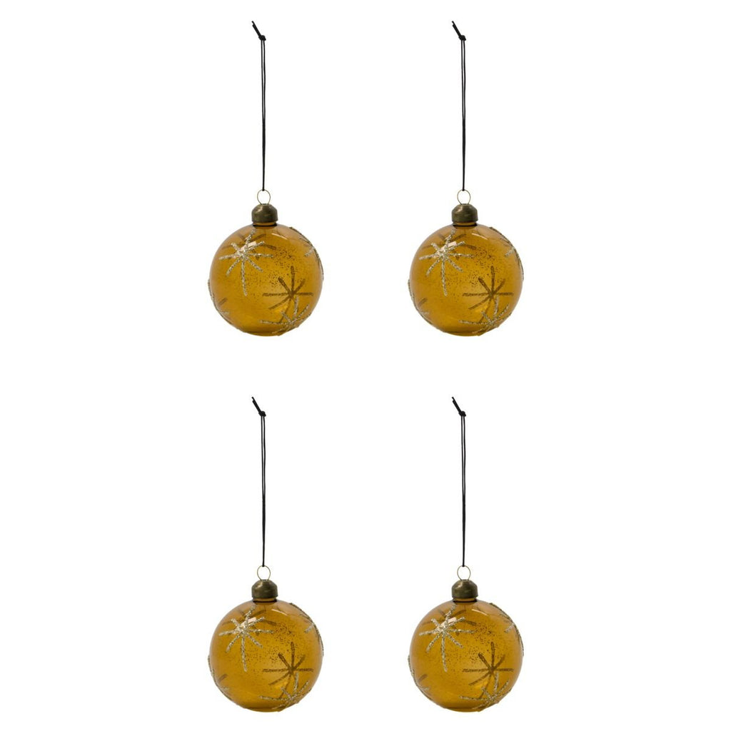 Glass Christmas Tree Bauble Set of 4 - Amber - RhoolBaubleHouse DoctorGlass Christmas Tree Bauble Set of 4 - Amber