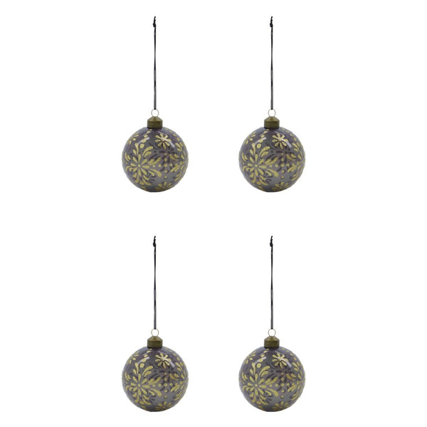 Glass Christmas Tree Bauble Set of 4 - Grey - RhoolBaubleHouse DoctorGlass Christmas Tree Bauble Set of 4 - Grey