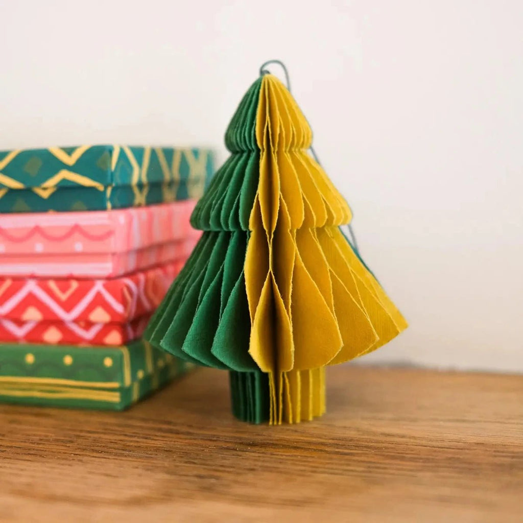 Hand Made Paper Concertina Tree Ornaments - RhoolBaubleEast End PressHand Made Paper Concertina Tree Ornaments