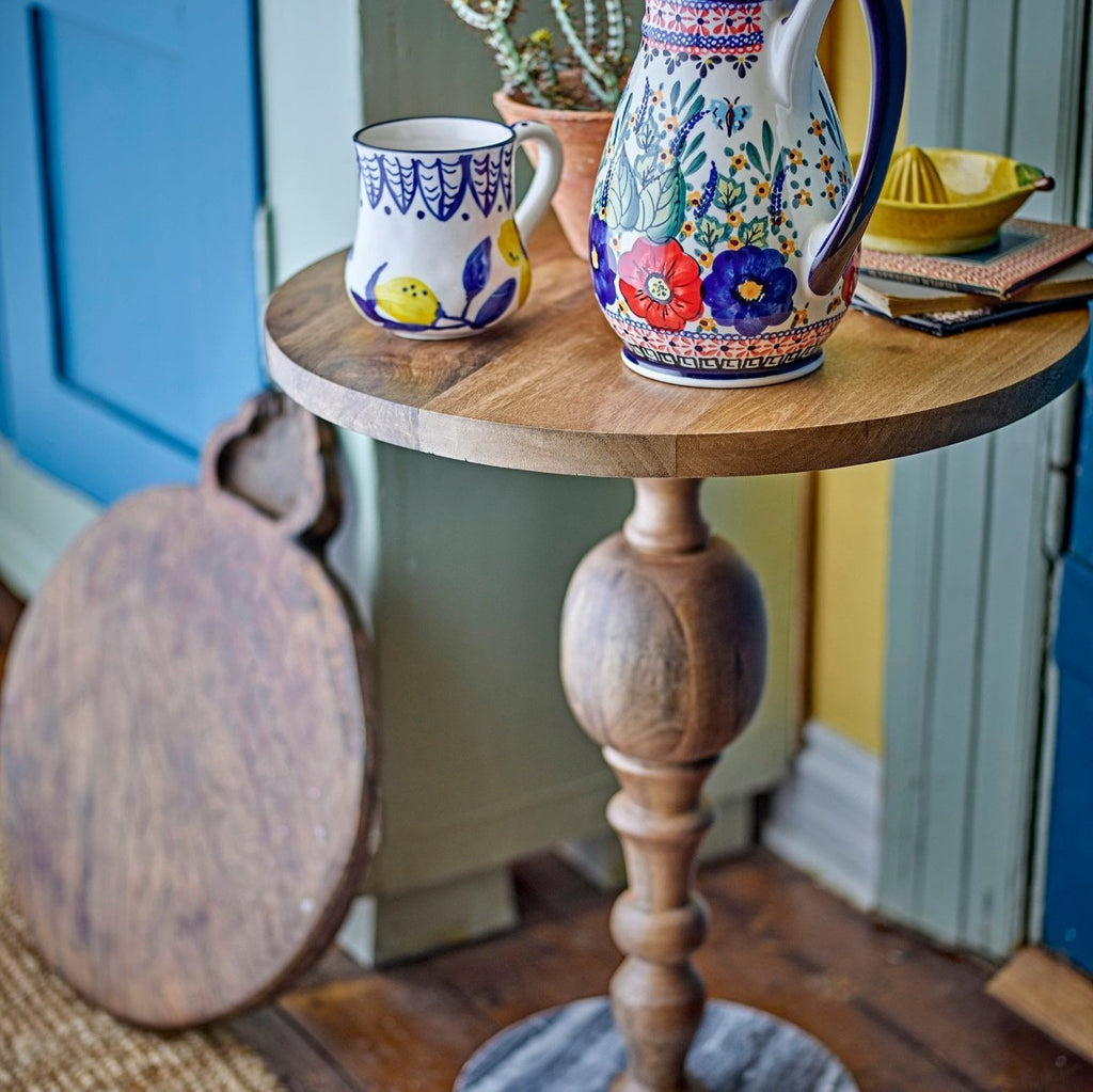 Mango wood and Marble Side Table - RhoolCoffee TablesBloomingvilleMango wood and Marble Side Table