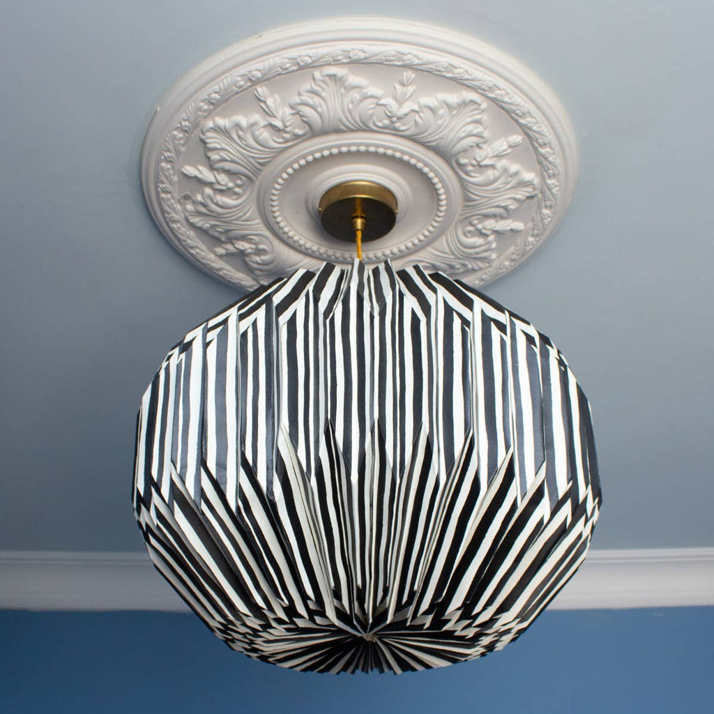 Origami Paper Lamp Shade - Black and White Stripe - RhoolLamp ShadesAARVENOrigami Paper Lamp Shade - Black and White Stripe