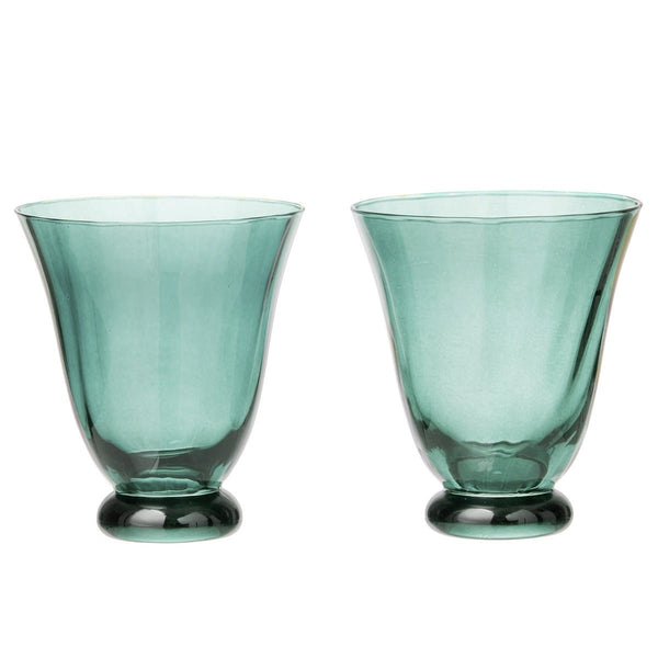 Pair Mouthblown Water Glass - Topaz - RhoolWater GlassBungalow DKPair Mouthblown Water Glass - Topaz