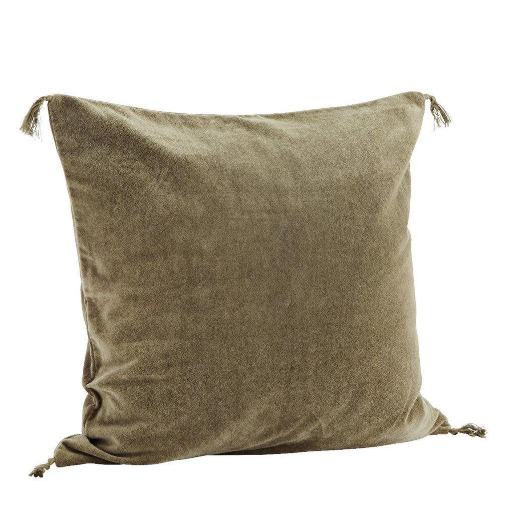 Plain Velvet Tassle Cushion Cover - RhoolCushionMadam StoltzPlain Velvet Tassle Cushion Cover