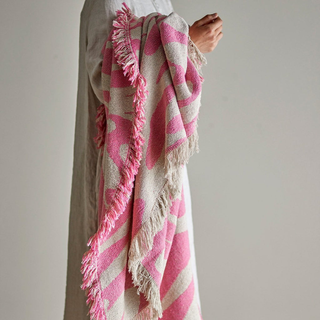 Recycled Soft Cotton Throw - Pink - RhoolThrowBloomingvilleRecycled Soft Cotton Throw - Pink