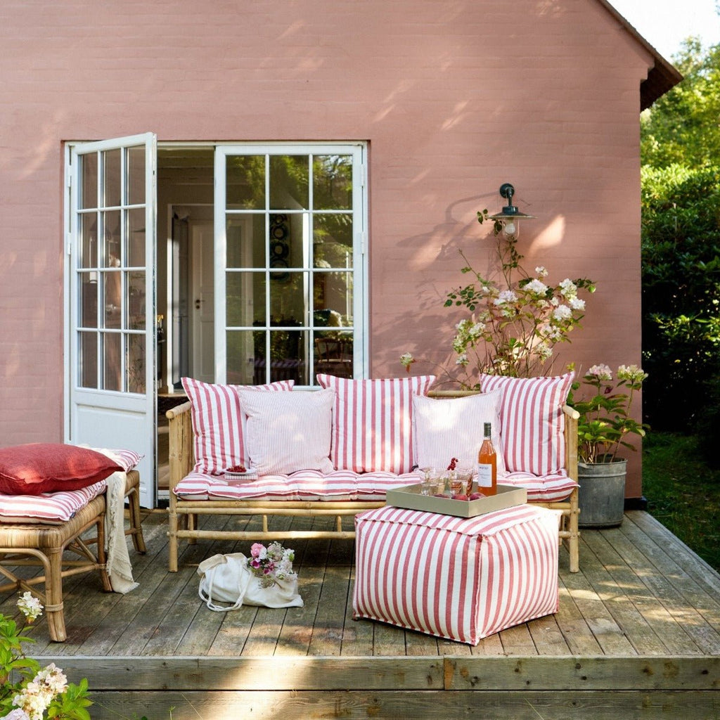 Red Striped Cushion Cover - RhoolCushionBungalow DKRed Striped Cushion Cover