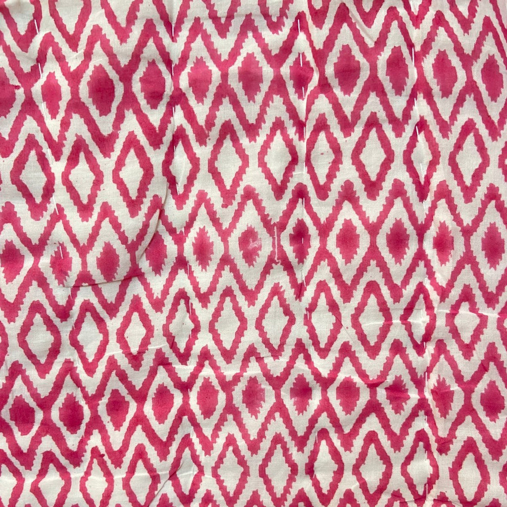 Reversible Block Print Cotton Quilt - Cherry Pink, Ochre - RhoolQuiltBlock Print QuiltReversible Block Print Cotton Quilt - Cherry Pink, Ochre