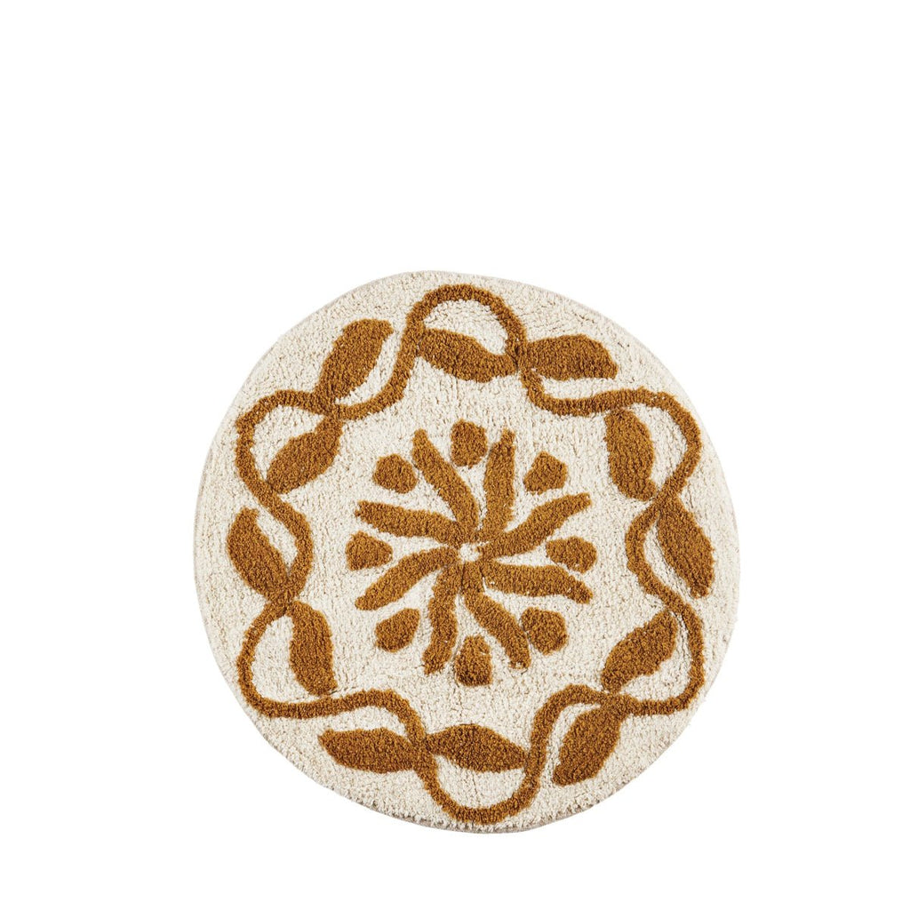 Round Tufted Bath Mat - Mustard - RhoolBath MattMadam StoltzRound Tufted Bath Mat - Mustard