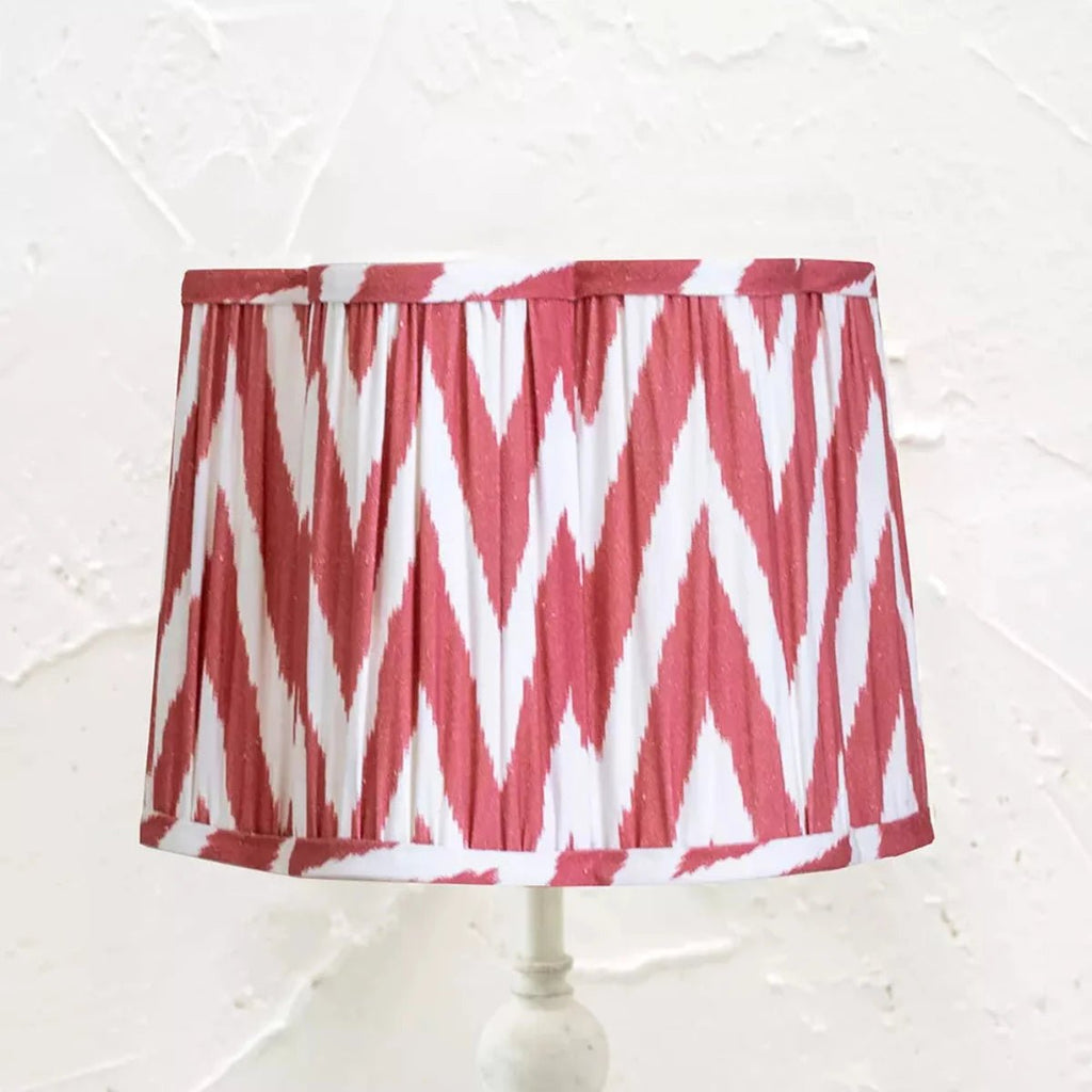 Rust Pink Scalloped Ikat Lampshade - RhoolLamp ShadesRhoolRust Pink Scalloped Ikat Lampshade