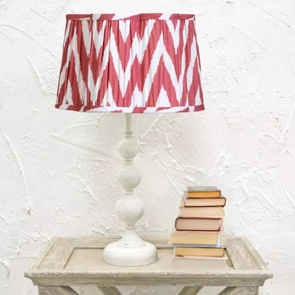 Rust Pink Scalloped Ikat Lampshade - RhoolLamp ShadesRhoolRust Pink Scalloped Ikat Lampshade