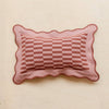 Scalloped Checkered Cushion Cover - Rose - RhoolCushionTBCoScalloped Checkered Cushion Cover - Rose