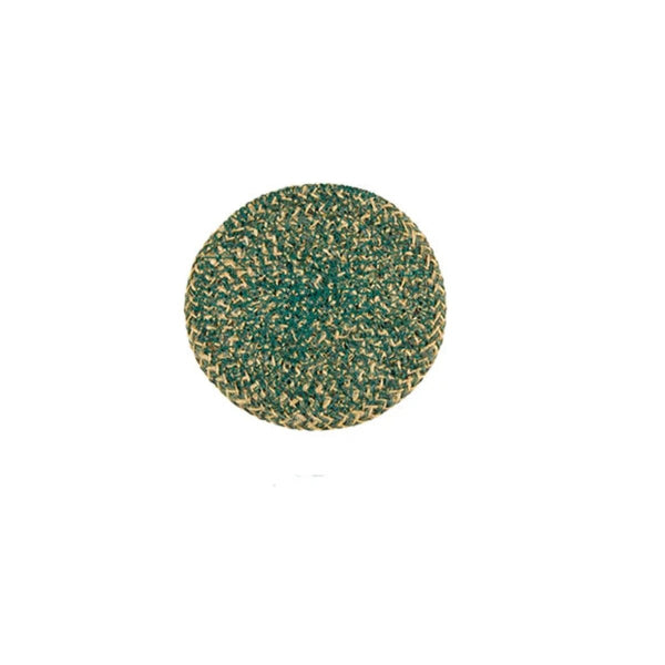 Set of Four Round Woven Jute Coasters - Olive Green - RhoolPlacematBritish Colour StandardSet of Four Round Woven Jute Coasters - Olive Green
