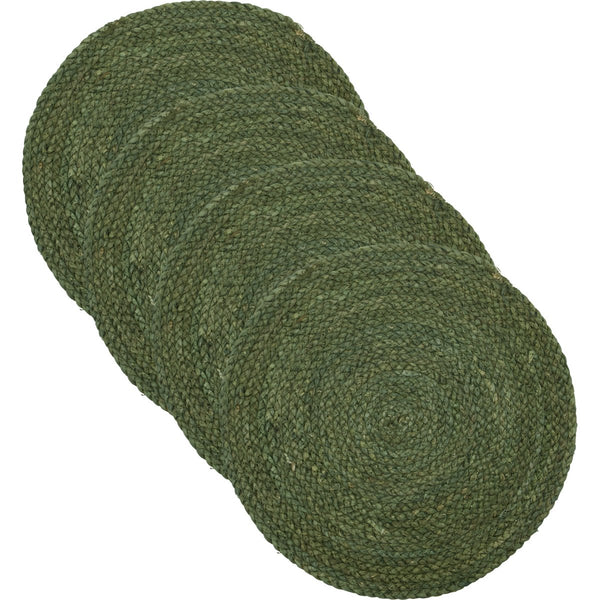 Set of Four Round Woven Placemats Green - RhoolPlacematHouse DoctorSet of Four Round Woven Placemats Green