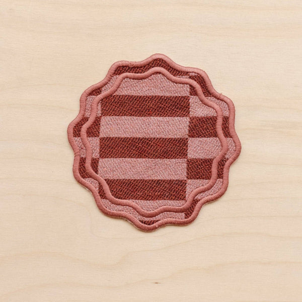 Set of Two Checkered Coasters - Rose - RhoolPlacematTBCoSet of Two Checkered Coasters - Rose