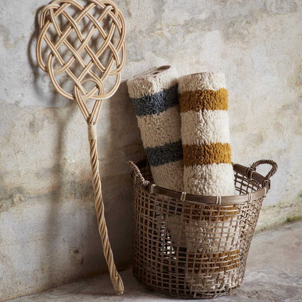 Striped Tufted Bath Mat - Dusty blue - RhoolBath MattMadam StoltzStriped Tufted Bath Mat - Dusty blue