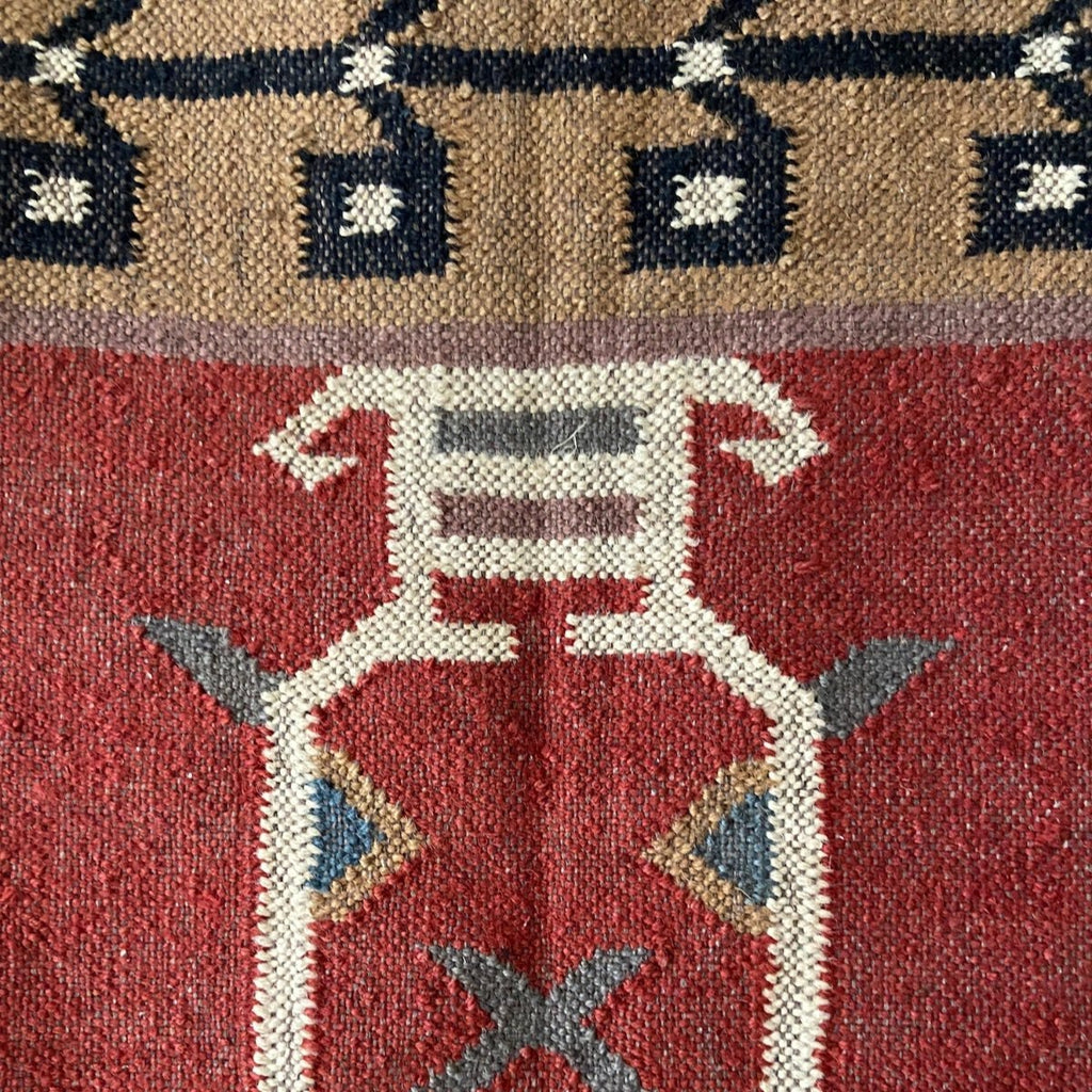 Wool and Jute Rectangular Kilim Rug - RhoolRugKilimWool and Jute Rectangular Kilim Rug