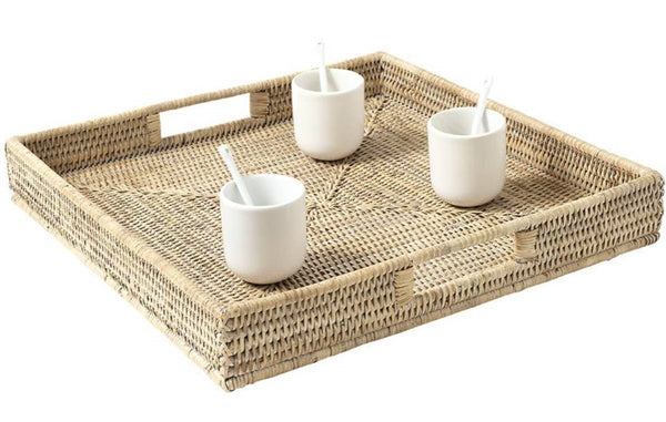 Woven Rattan Square Trays - 2 Sizes - RhoolTrayRhoolWoven Rattan Square Trays - 2 Sizes