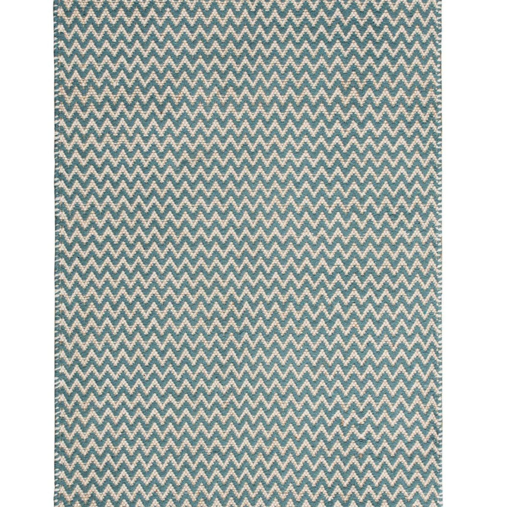 Zig Zag Recycled Cotton Rug - Green/Blue - RhoolRugRhoolZig Zag Recycled Cotton Rug - Green/Blue